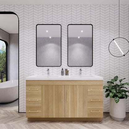 Elsa 60" Freestanding Bathroom Vanity with Reinforced Acrylic Integrated Sink Top