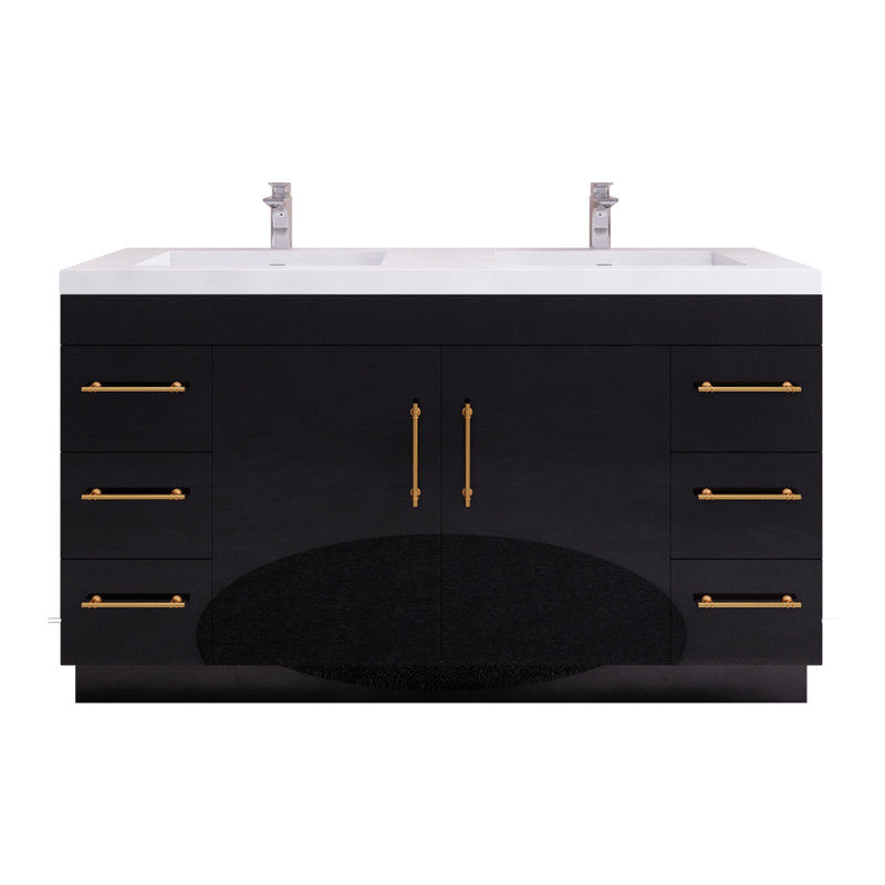 Elsa 60" Freestanding Bathroom Vanity with Reinforced Acrylic Integrated Sink Top