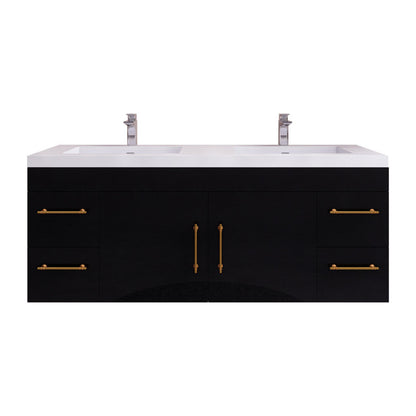 Elsa 60" Wall Mounted Bathroom Vanity with Reinforced Acrylic Integrated Sink Top
