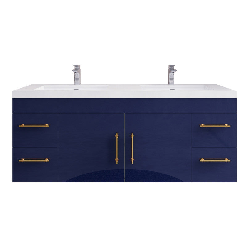 Elsa 60" Wall Mounted Bathroom Vanity with Reinforced Acrylic Integrated Sink Top
