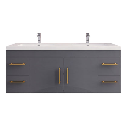 Elsa 60" Wall Mounted Bathroom Vanity with Reinforced Acrylic Integrated Sink Top
