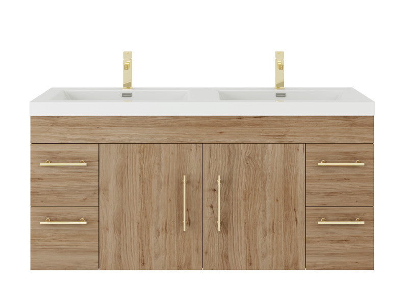 Elsa 60" Wall Mounted Bathroom Vanity with Reinforced Acrylic Integrated Sink Top