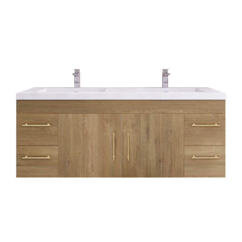 Elsa 60" Wall Mounted Bathroom Vanity with Reinforced Acrylic Integrated Sink Top
