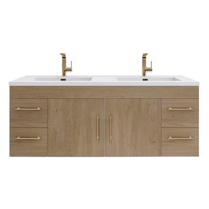 Elsa 60" Wall Mounted Bathroom Vanity with Reinforced Acrylic Integrated Sink Top