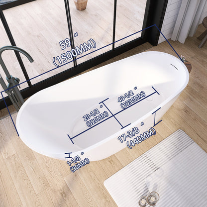 Freestanding Bathtub – Glossy White – Onda