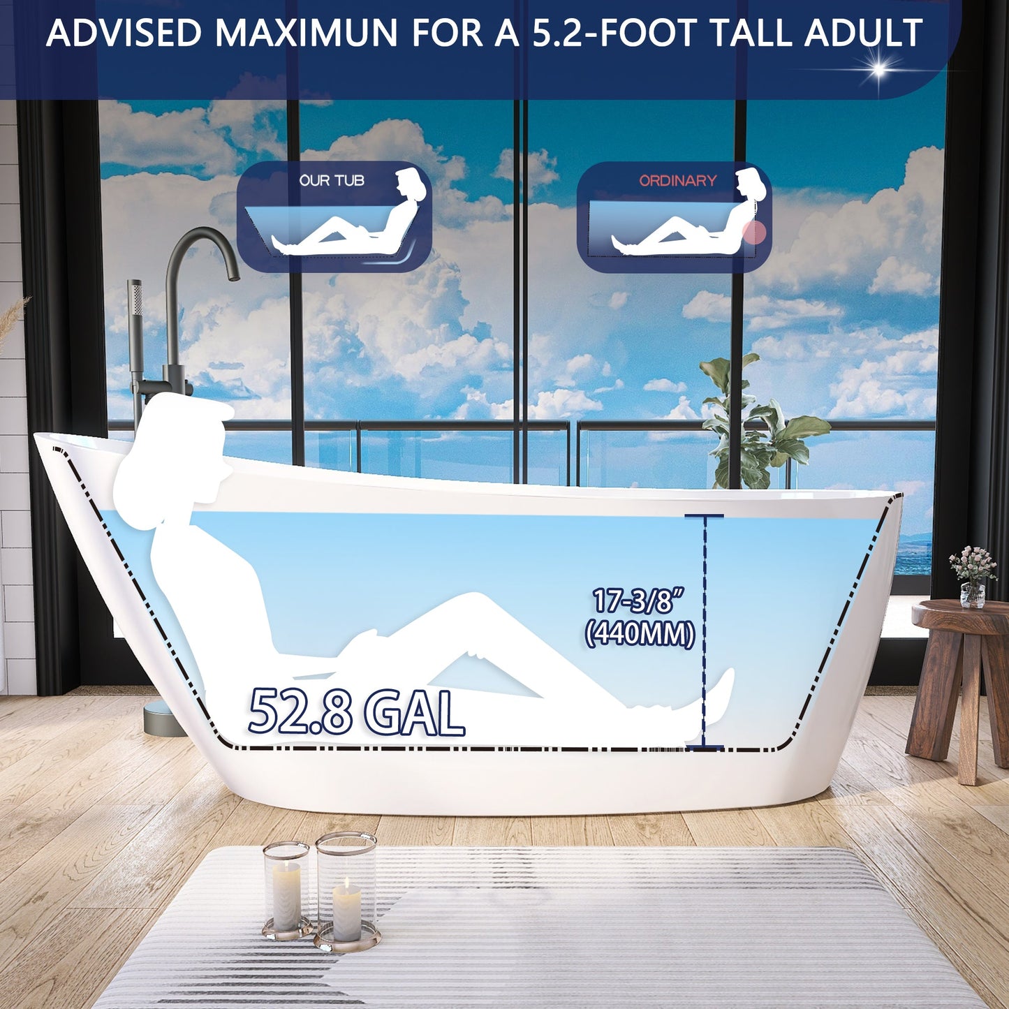 Freestanding Bathtub – Glossy White – Onda