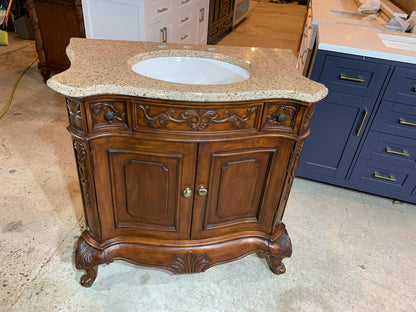 [CLEARANCE] Empire Industries Lido Dark Wood 36” Bathroom Vanity [BASE + COUNTERTOP]