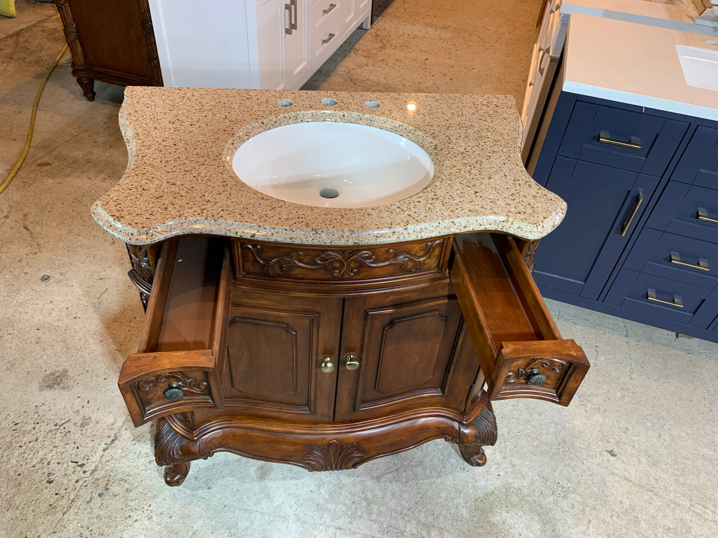 [CLEARANCE] Empire Industries Lido Dark Wood 36” Bathroom Vanity [BASE + COUNTERTOP]