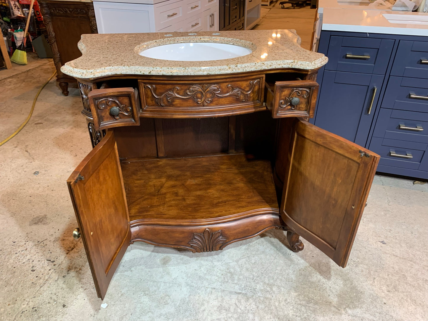 [CLEARANCE] Empire Industries Lido Dark Wood 36” Bathroom Vanity [BASE + COUNTERTOP]