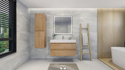Fortune 42" Wall Mounted Bathroom Vanity with Reinforced Acrylic Integrated Sink Top