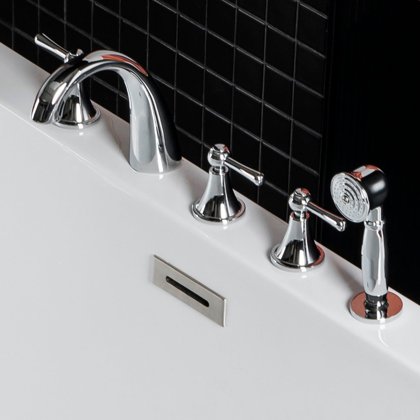 Hessa Widespread Deck Mouted 5-Piece Tub Faucet