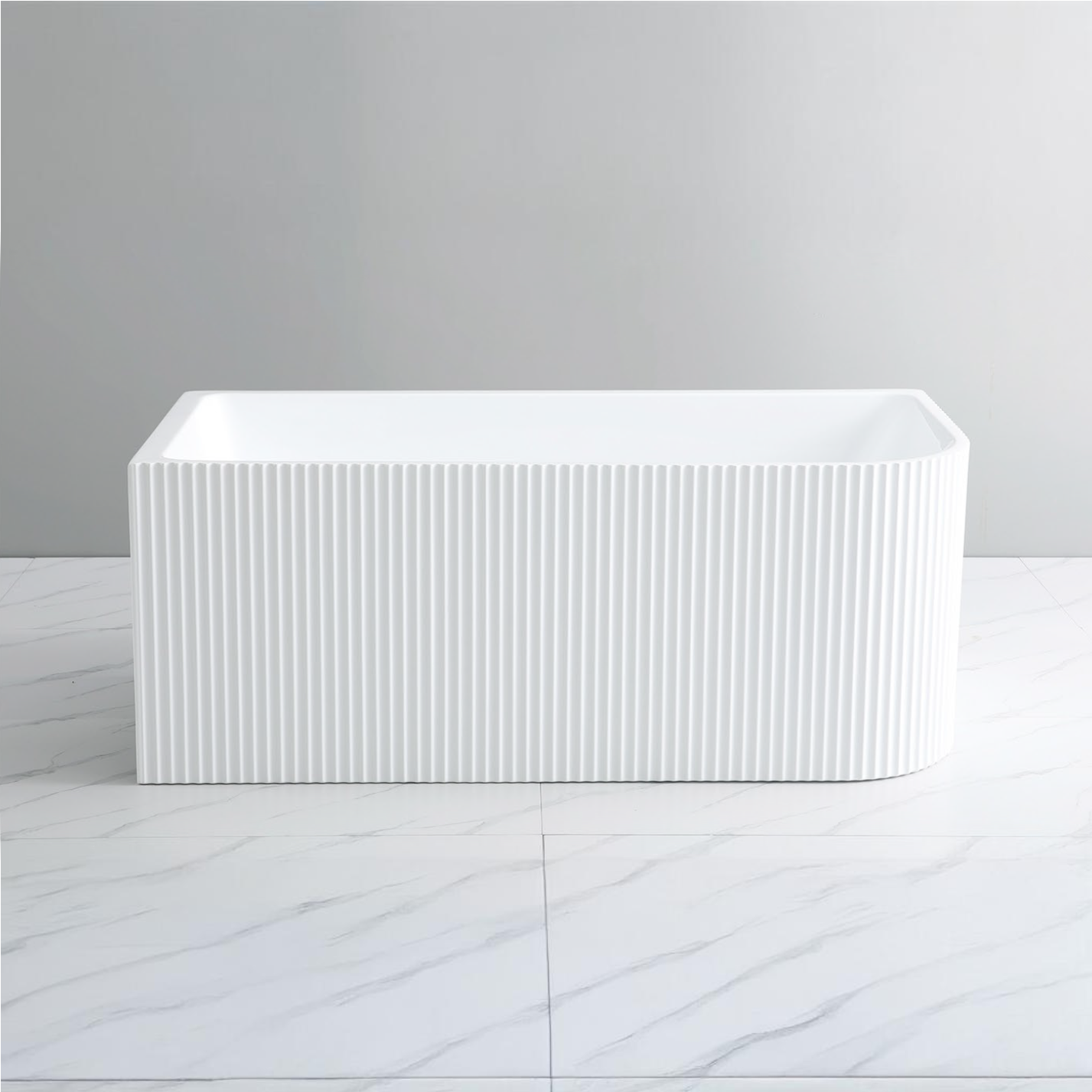 Misty Fluted Freestanding Corner Bathtub