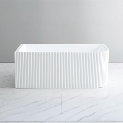 Misty Fluted 59" Freestanding Corner Bathtub