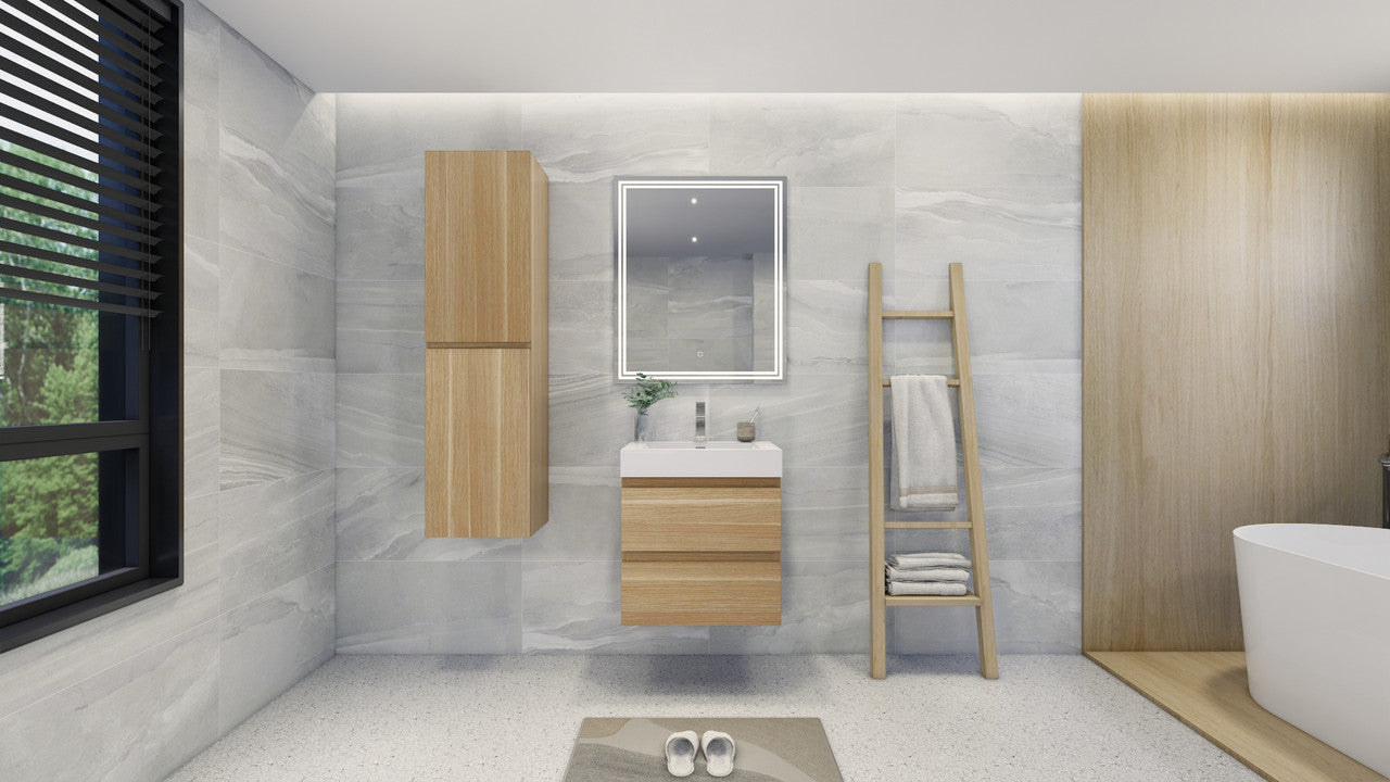 Fortune 24" Wall Mounted Bathroom Vanity with Reinforced Acrylic Integrated Sink Top