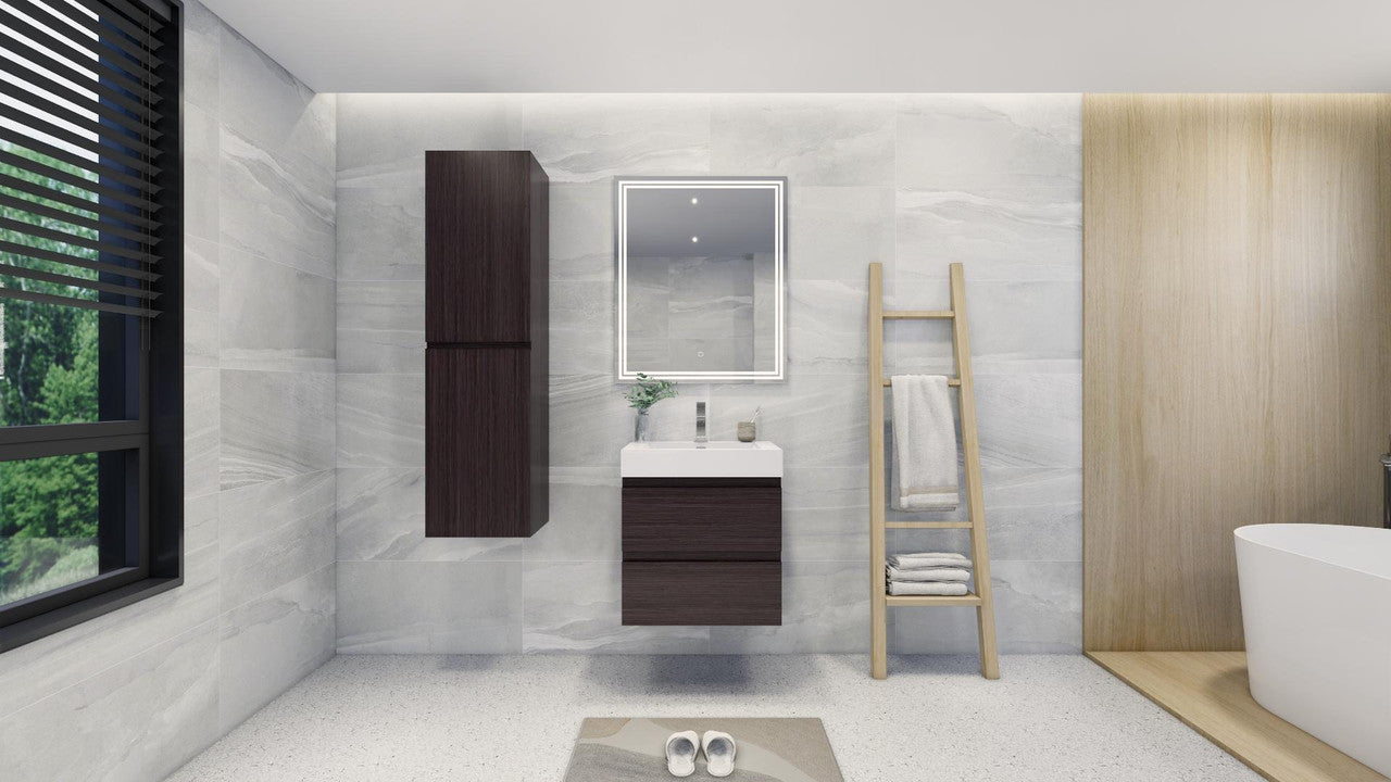 Fortune 24" Wall Mounted Bathroom Vanity with Reinforced Acrylic Integrated Sink Top