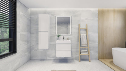 Fortune 24" Wall Mounted Bathroom Vanity with Reinforced Acrylic Integrated Sink Top