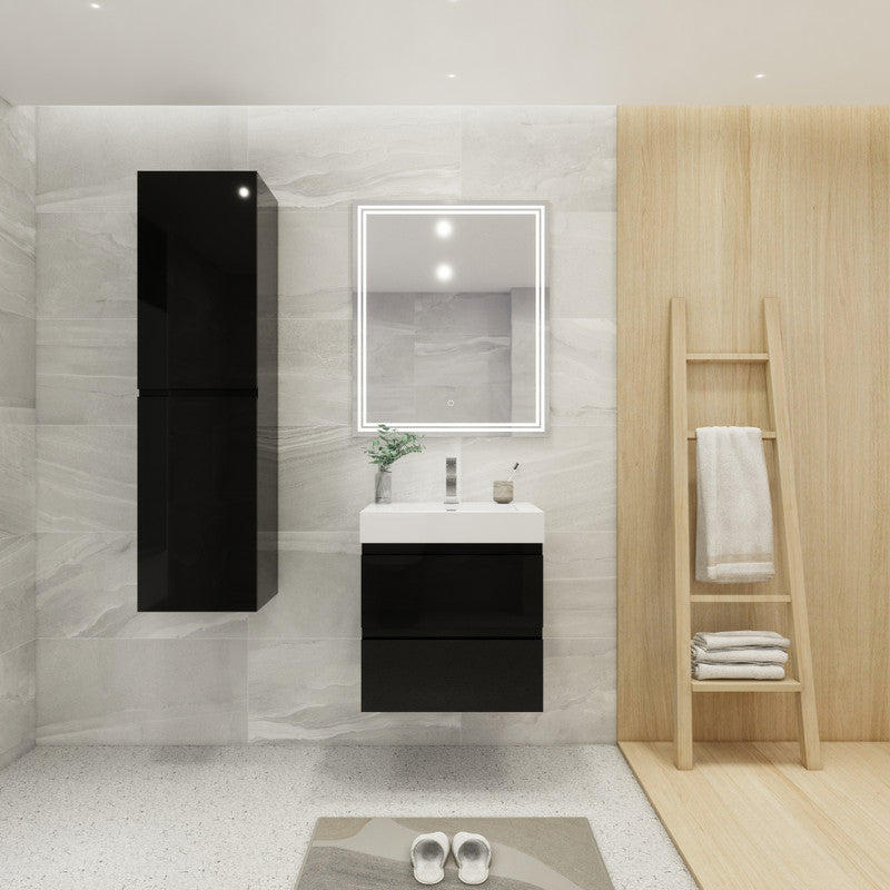 Fortune 24" Wall Mounted Bathroom Vanity with Reinforced Acrylic Integrated Sink Top