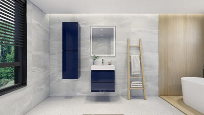 Fortune 24" Wall Mounted Bathroom Vanity with Reinforced Acrylic Integrated Sink Top