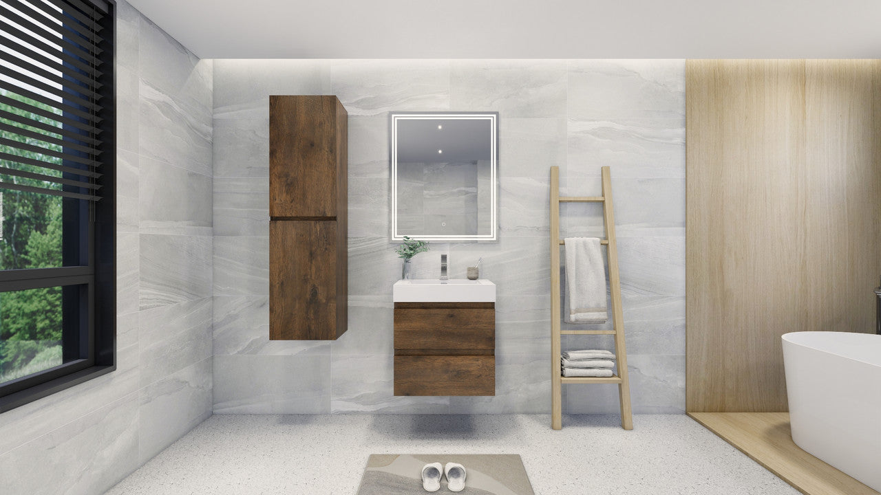 Fortune 24" Wall Mounted Bathroom Vanity with Reinforced Acrylic Integrated Sink Top