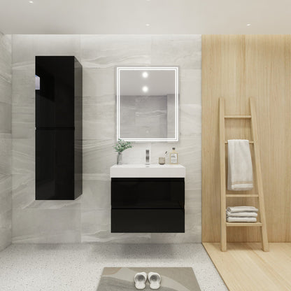 Fortune 30" Wall Mounted Bathroom Vanity with Reinforced Acrylic Integrated Sink Top