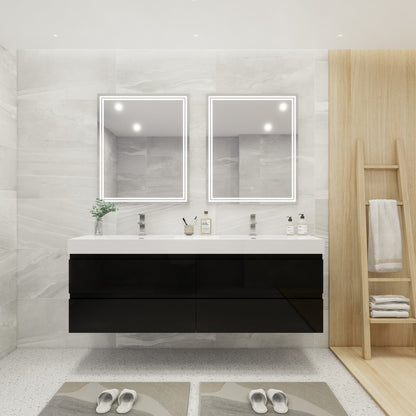 Fortune 72" Wall Mounted Bathroom Vanity with Reinforced Acrylic Integrated Sink Top
