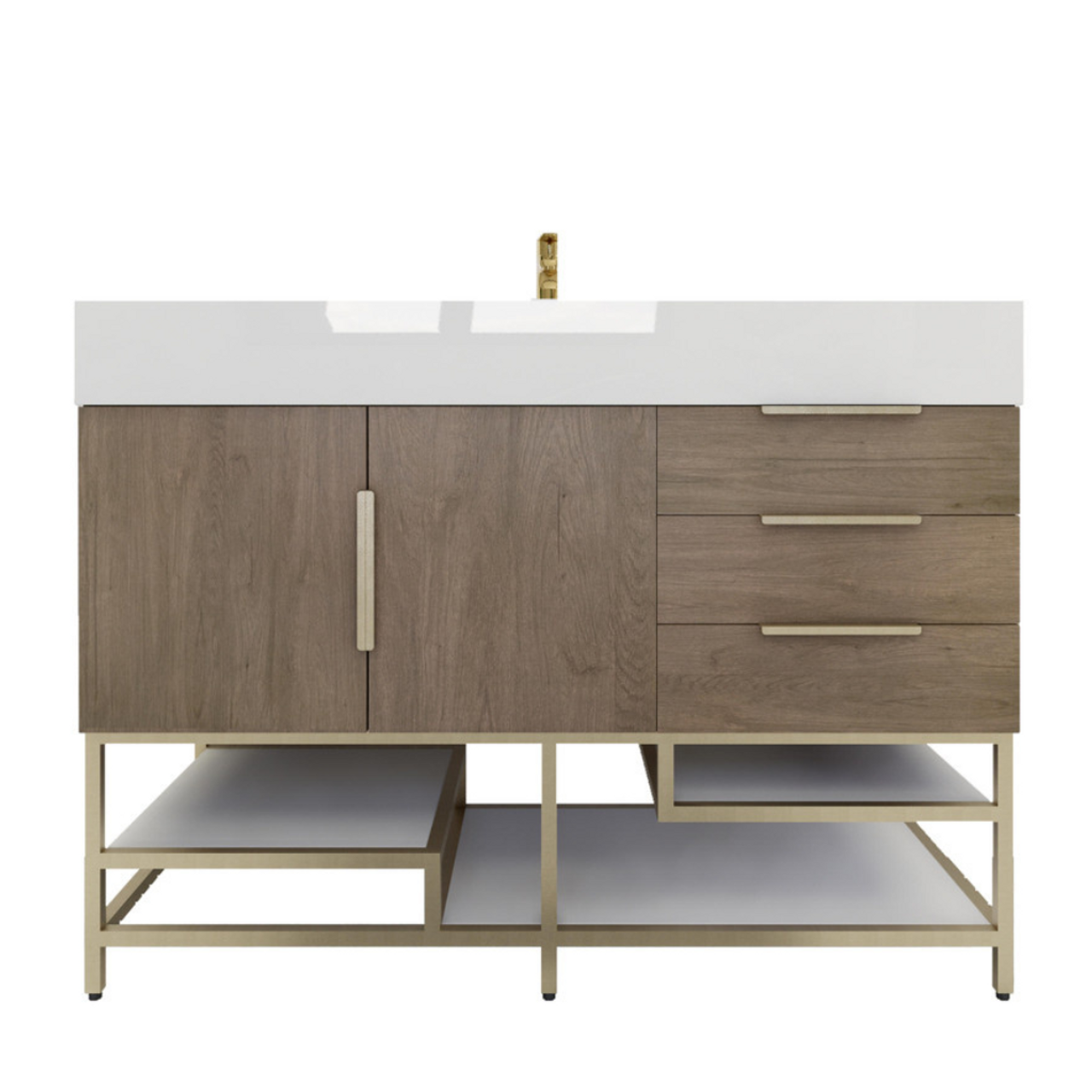Bethany 48" Freestanding Bathroom Vanity with Reinforced Acrylic Integrated Sink Top