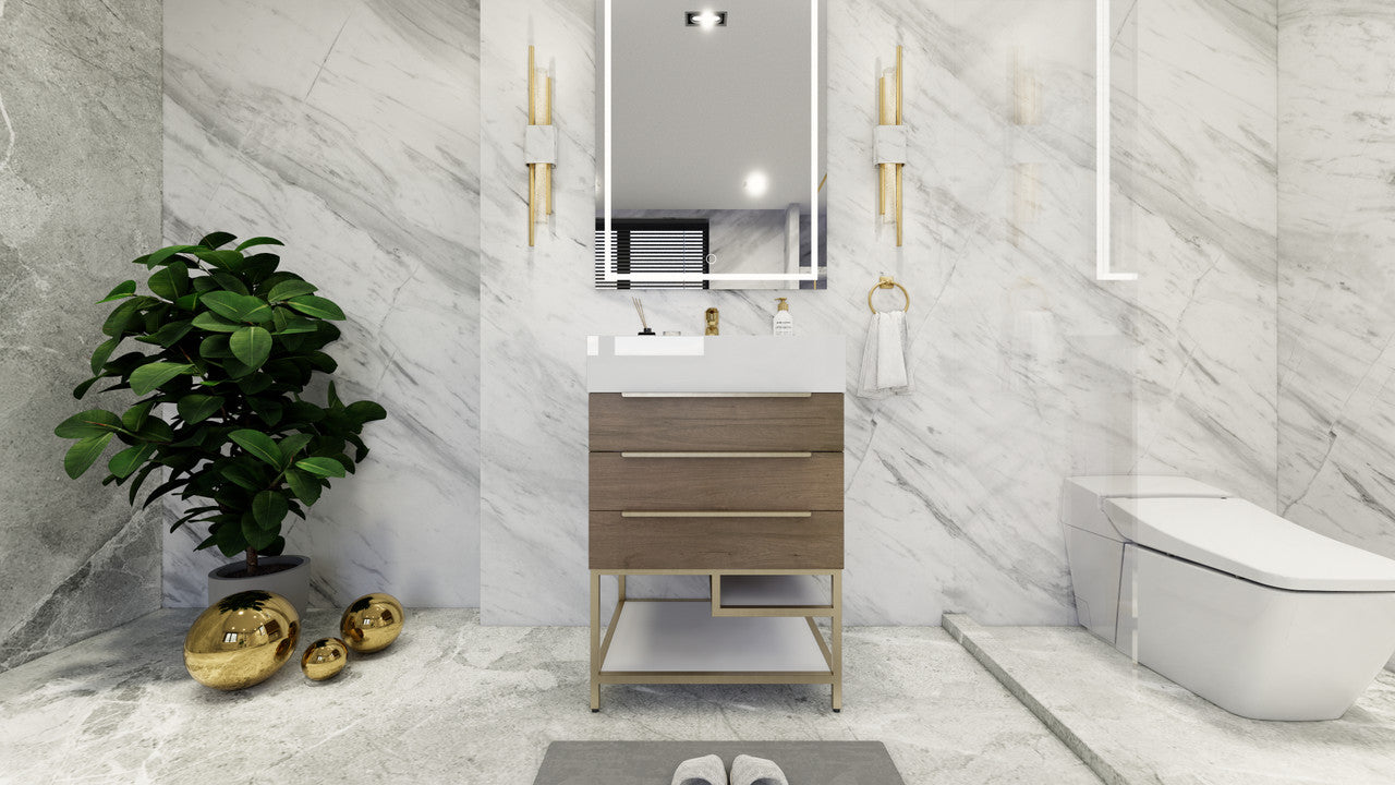 Bethany 24" Freestanding Bathroom Vanity with Reinforced Acrylic Integrated Sink Top