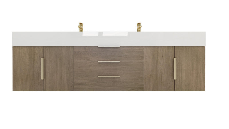 Bethany 72" Wall Mounted Bathroom Vanity with Reinforced Acrylic Integrated Sink Top