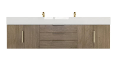 Bethany 72" Wall Mounted Bathroom Vanity with Reinforced Acrylic Integrated Sink Top