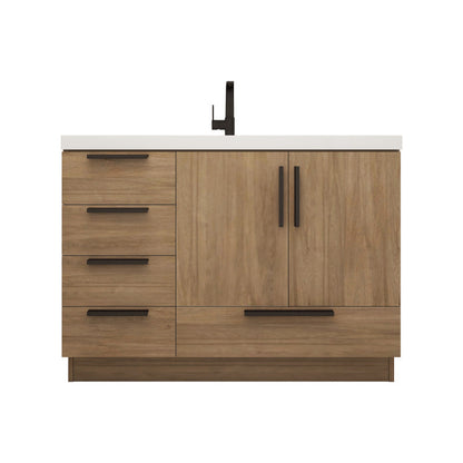 Carla 48" Freestanding Bathroom Vanity with Reinforced Acrylic Integrated Sink Top