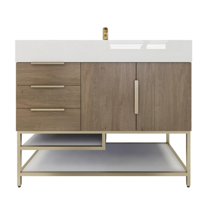 Bethany 42" Freestanding Bathroom Vanity with Reinforced Acrylic Integrated Sink Top