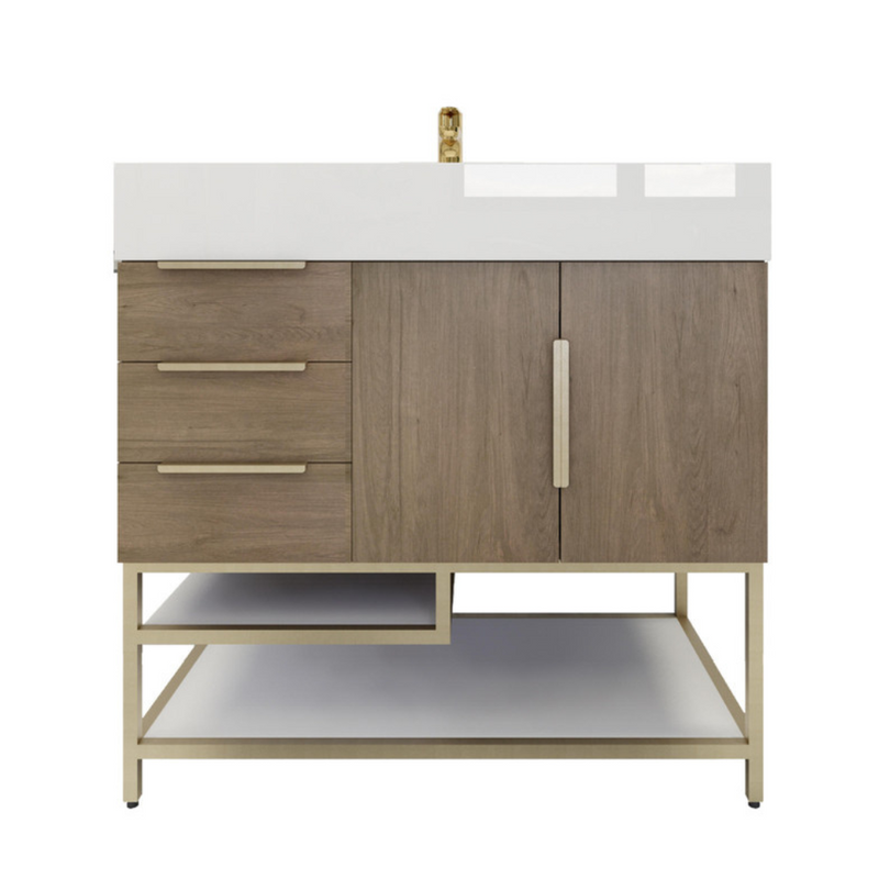 Bethany 36" Freestanding Bathroom Vanity with Reinforced Acrylic Integrated Sink Top