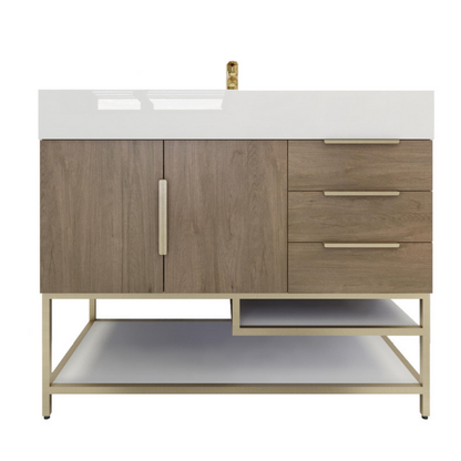 Bethany 42" Freestanding Bathroom Vanity with Reinforced Acrylic Integrated Sink Top