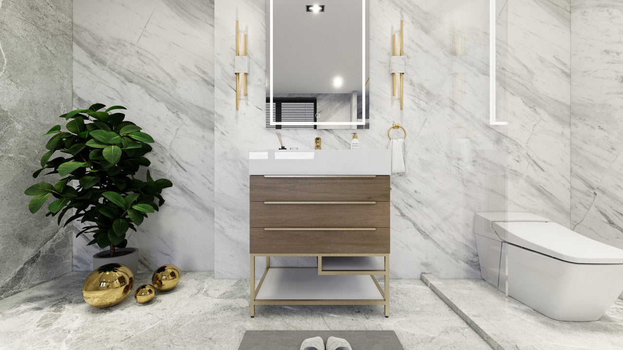 Bethany 30" Freestanding Bathroom Vanity with Reinforced Acrylic Integrated Sink Top