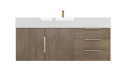 Bethany 48" Wall Mounted Bathroom Vanity with Reinforced Acrylic Integrated Sink Top