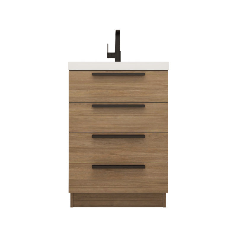 Carla 24" Freestanding Bathroom Vanity with Reinforced Acrylic Integrated Sink Top