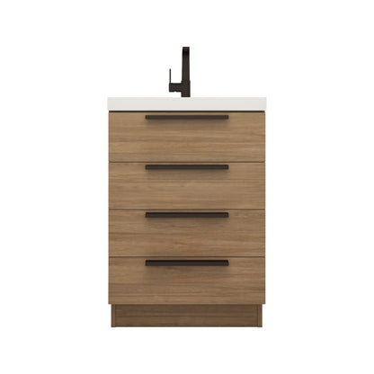 Carla 24" Freestanding Bathroom Vanity with Reinforced Acrylic Integrated Sink Top