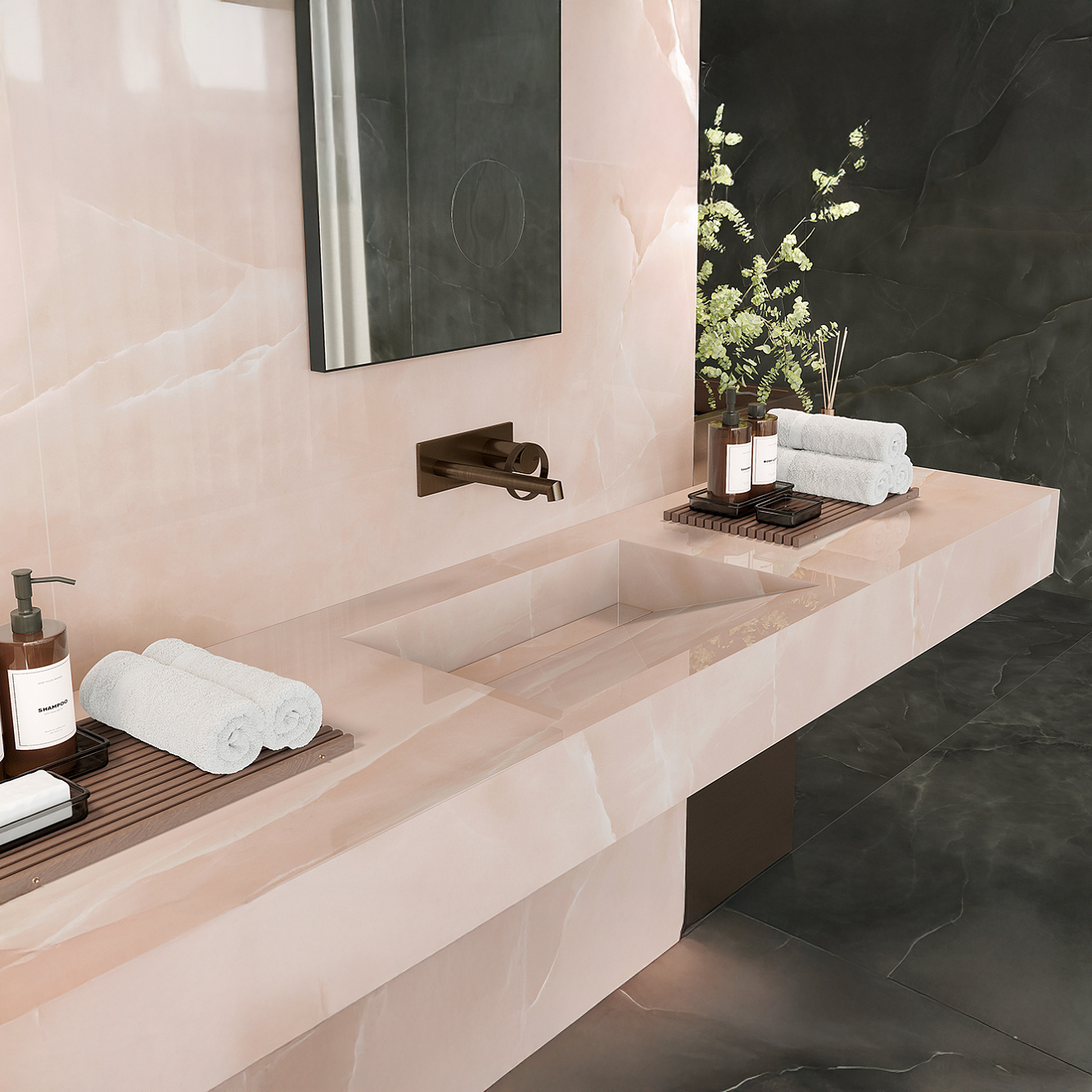 Atlas Concorde HybridSlab™ Onyx Rose Rectified Porcelain Slab