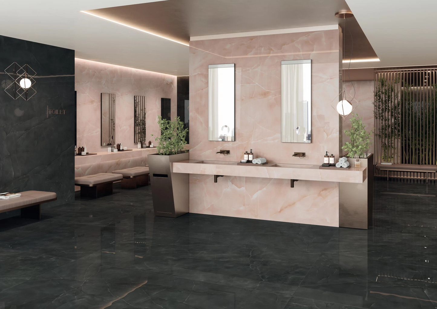 Atlas Concorde HybridSlab™ Onyx Rose Rectified Porcelain Slab