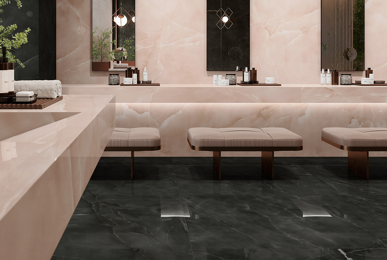 Atlas Concorde HybridSlab™ Onyx Rose Rectified Porcelain Slab