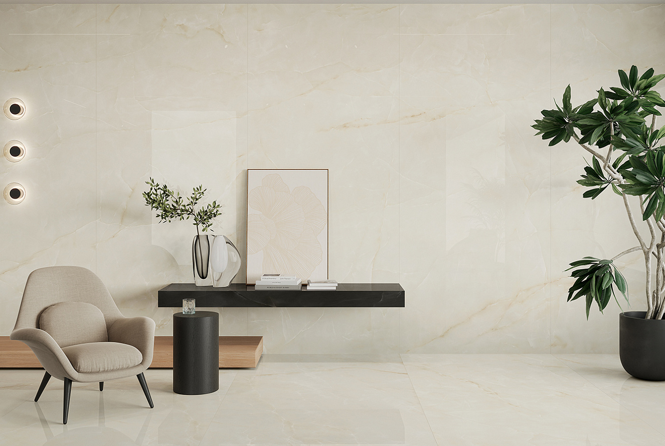 Atlas Concorde HybridSlab™ Onyx White Rectified Porcelain Slab