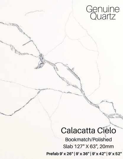 Calacatta Cielo Quartz Slab
