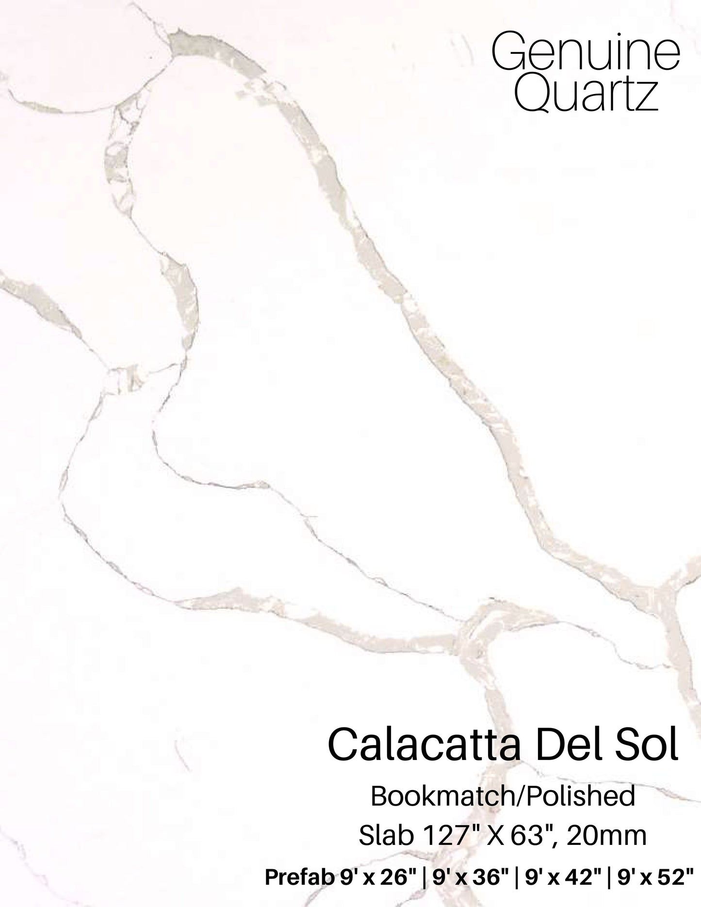 Calacatta Del Sol Sintera Silica-Free Quartz Slab
