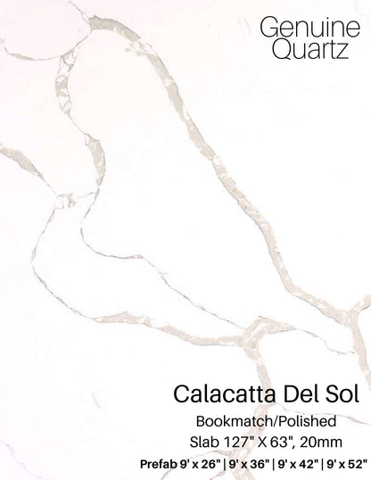 Calacatta Del Sol Sintera Silica-Free Quartz Slab
