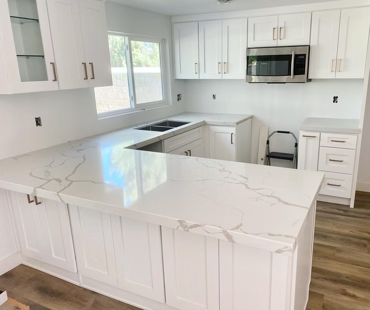 Calacatta Del Sol Sintera Silica-Free Quartz Slab