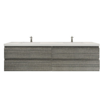 Bohemia Lina 84" Wall Mounted Bathroom Vanity with Reinforced Acrylic Integrated Sink Top