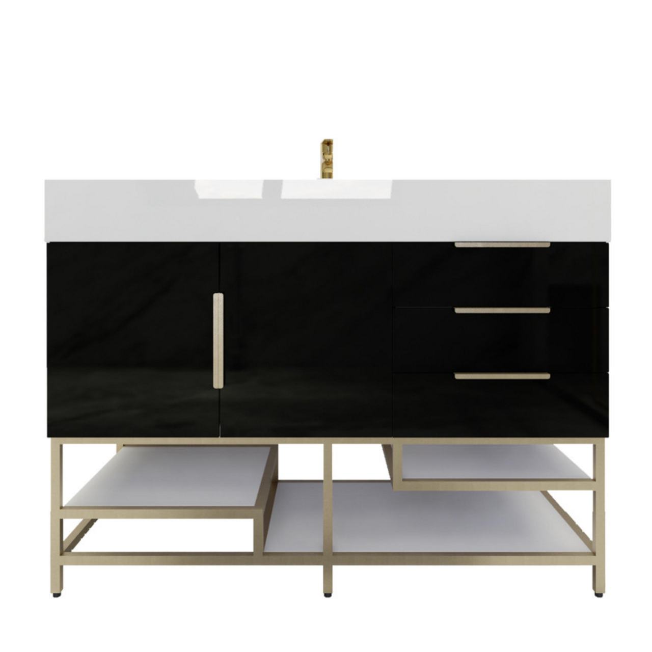 Bethany 48" Freestanding Bathroom Vanity with Reinforced Acrylic Integrated Sink Top