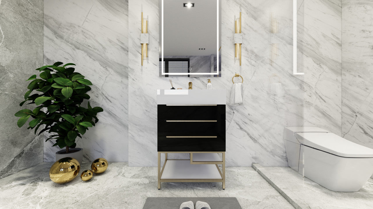 Bethany 24" Freestanding Bathroom Vanity with Reinforced Acrylic Integrated Sink Top