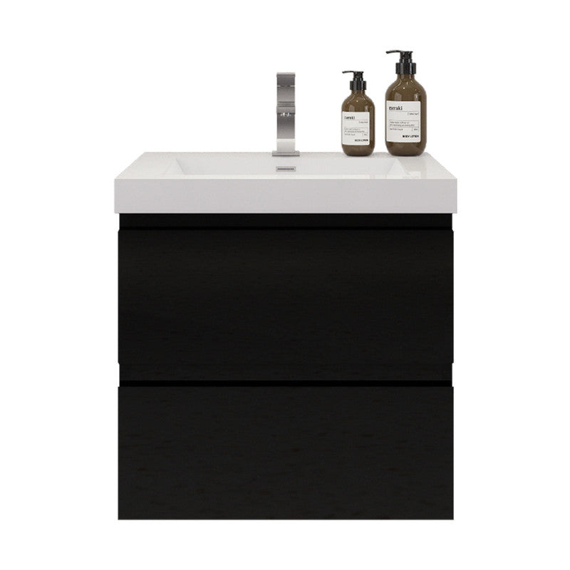 Bohemia Lina 24" Wall Mounted Bathroom Vanity with Reinforced Acrylic Integrated Sink Top
