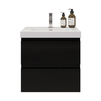 Bohemia Lina 24" Wall Mounted Bathroom Vanity with Reinforced Acrylic Integrated Sink Top